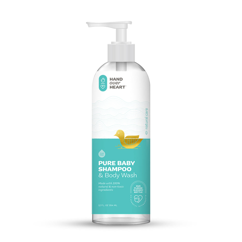 Hand over Heart 100% Natural Baby Shampoo and Body Wash - Hypoallergenic Bath Soap - Tear Free Mild and Gentle Formula for Baby's Sensitive Skin Cleans Moisturizes and Soothes Calming Relaxing Scent - MIND OF NATURE